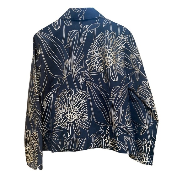 Chico's IVintageI Metallic Black/Gold I Embroidered I Blazer I Jacket I Size: 1 - Picture 4 of 13